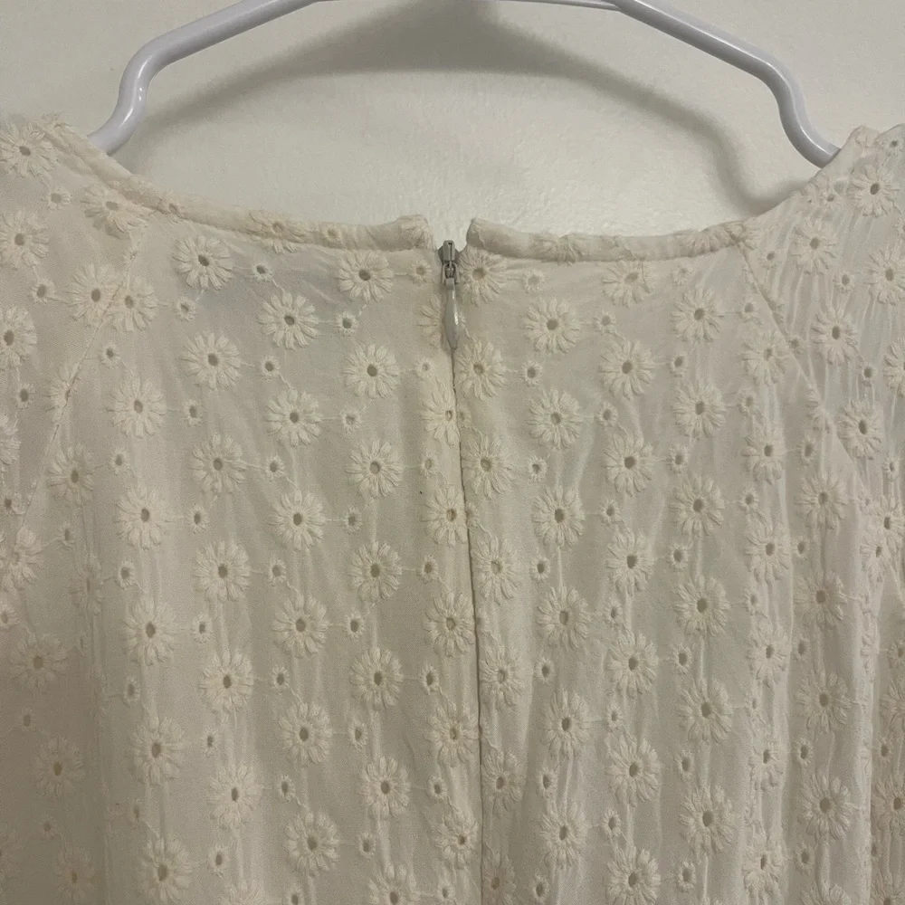 Madewell Cottagecore Boho White Classic Eyelet Kids Dress‎